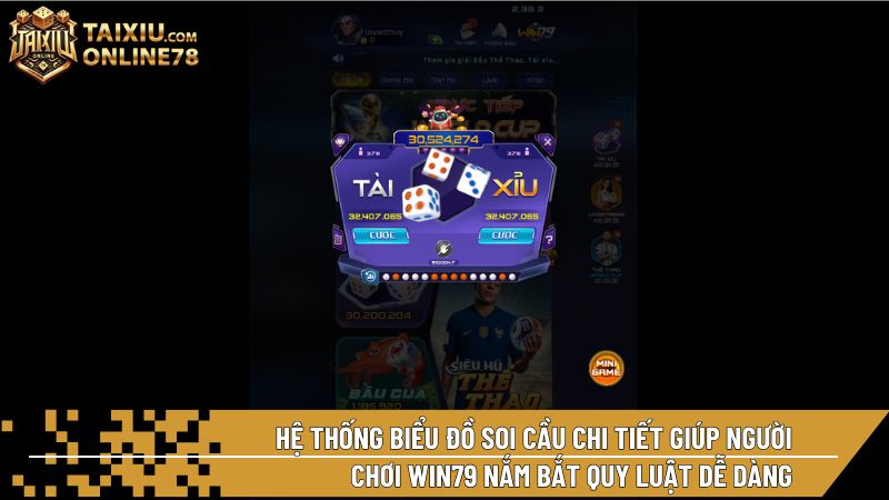 Hệ thống biểu đồ soi cầu chi tiết giúp người chơi Win79 nắm bắt quy luật dễ dàng